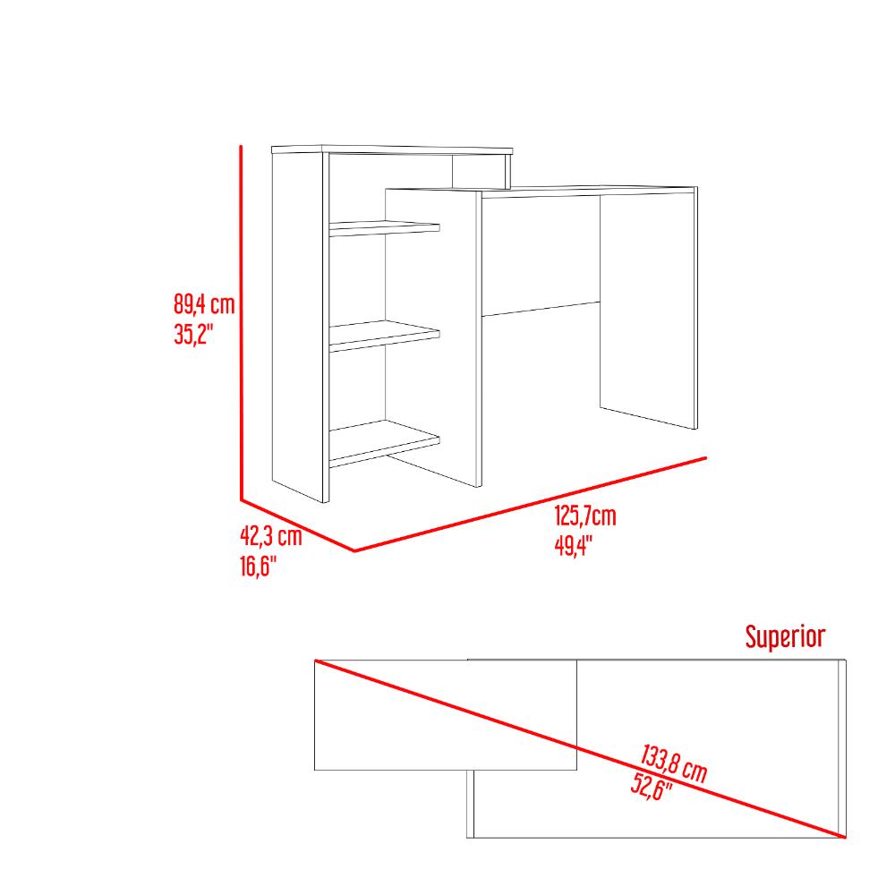Escritorio Estelar Plus, Café Claro y Blanco