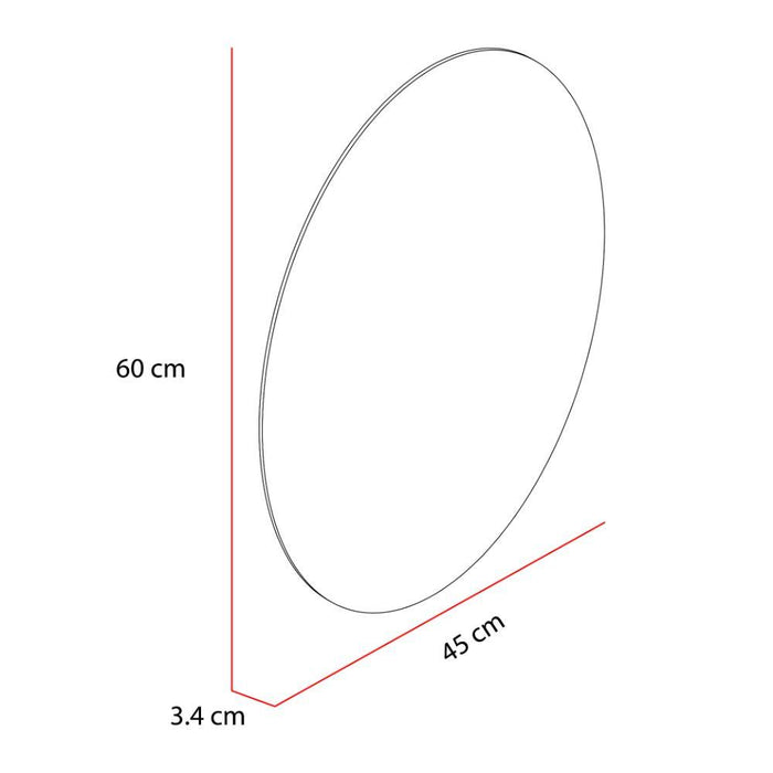 Espejo Ovalado Napoli, Gris, con Luz Led