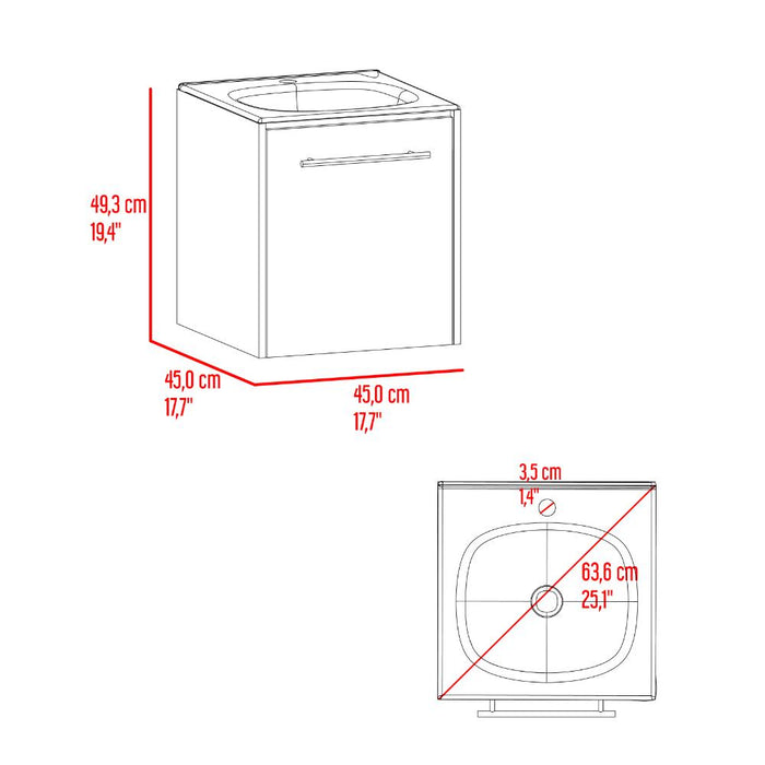 Mueble Para Lavamanos Vulcan, Milan y Capri, Incluye Lavamanos En Porcelana Sanitaria