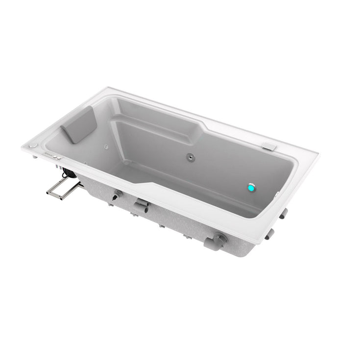 Hidromasaje de empotrar Francesa 160X90 cm con Cascada de llenado con terapias