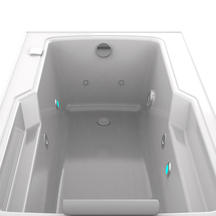 Hidromasaje de empotrar Francesa 160X90 cm con Cascada de llenado con terapias