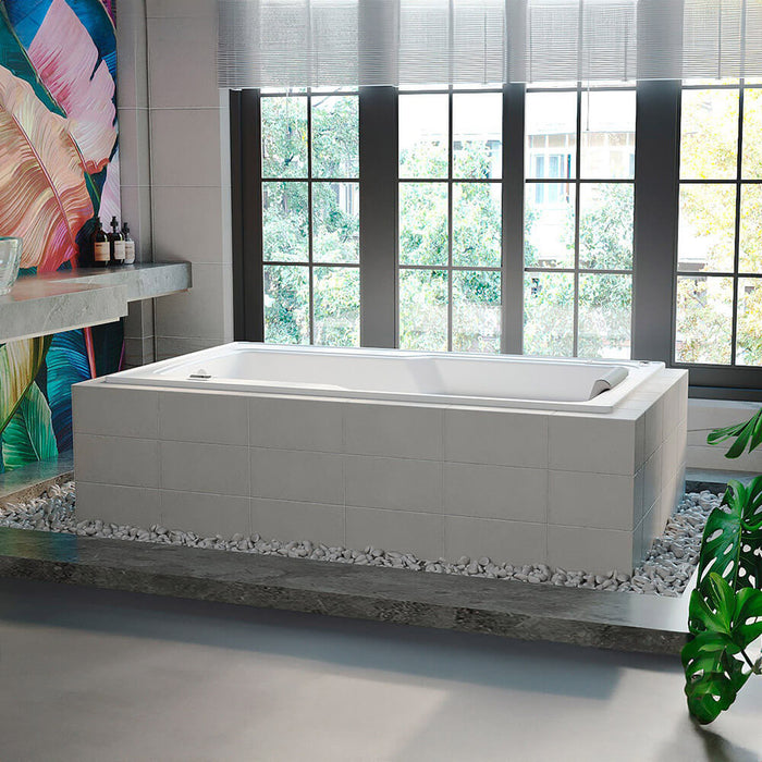 Hidromasaje de empotrar Francesa 160X90 cm con Cascada de llenado con terapias