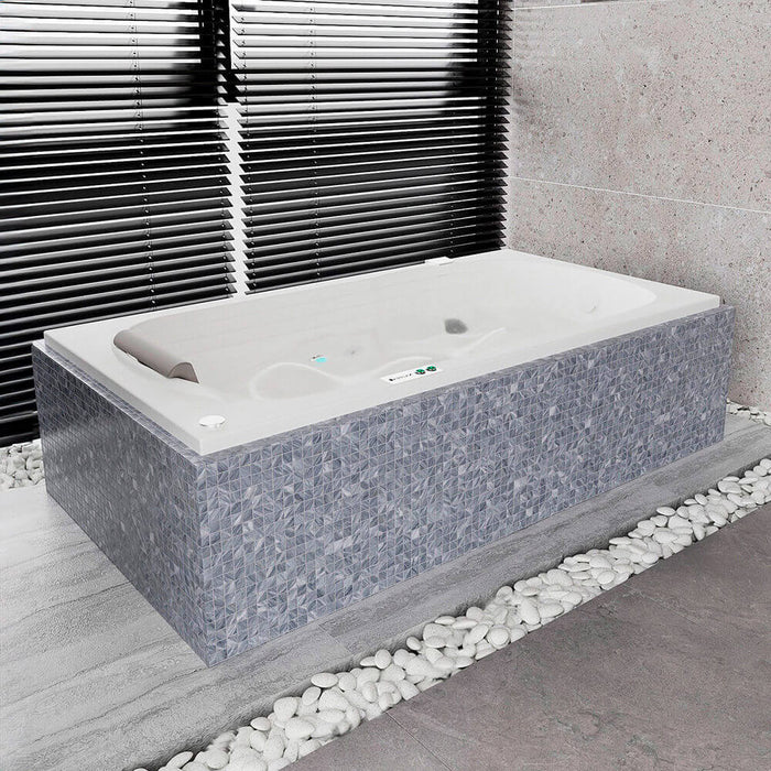 Hidromasaje de empotrar Calima 152X80 cm con Cascada de llenado con terapias