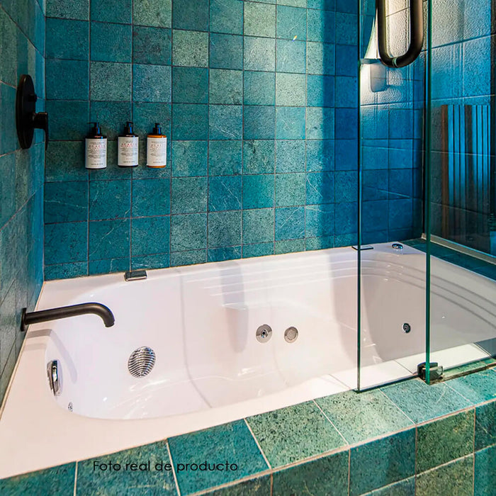 Hidromasaje de empotrar Calima 152X80 cm con Cascada de llenado con terapias