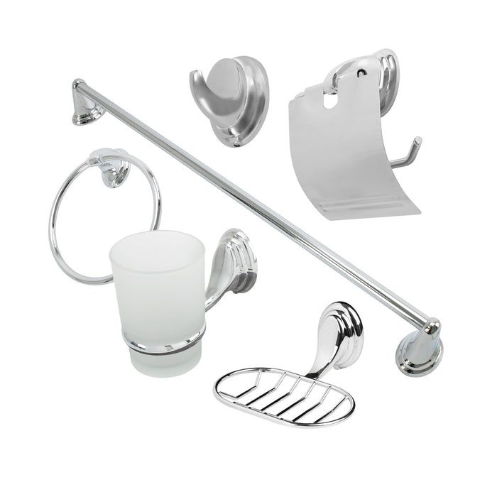 Juego de accesorios para baño cromado 6 piezas marca Boccherini