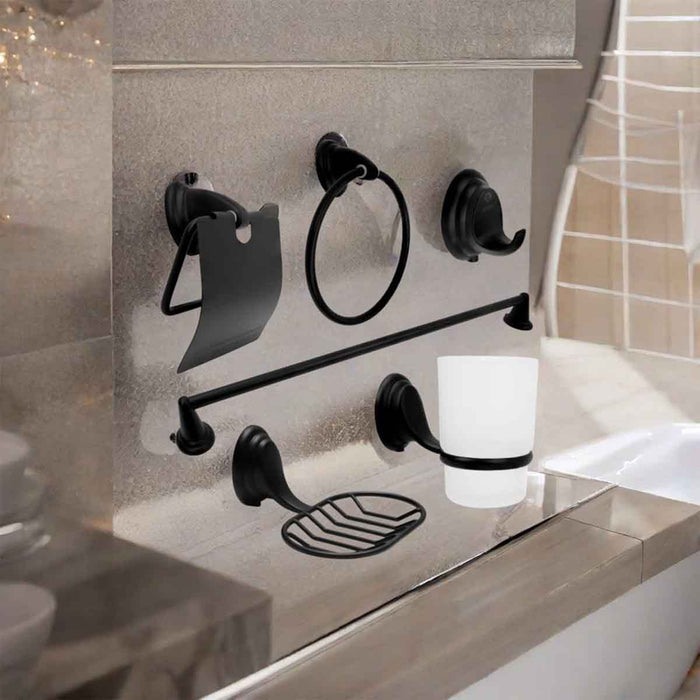 Juego de accesorios para baño Negro 6 piezas marca Boccherini PTE