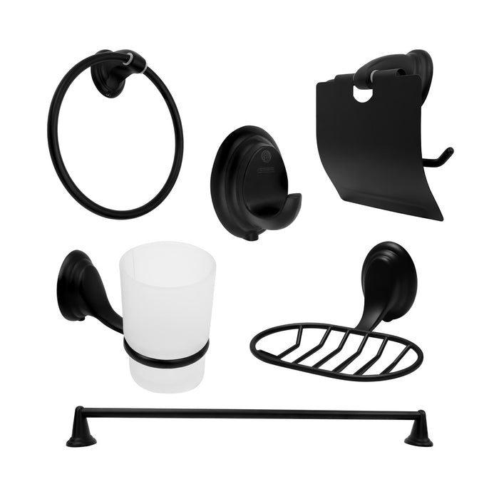 Juego de accesorios para baño Negro 6 piezas marca Boccherini PTE