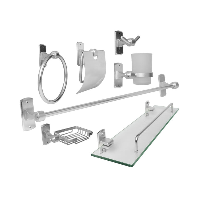 Juego de accesorios para baño satinado 7 piezas marca Boccherini