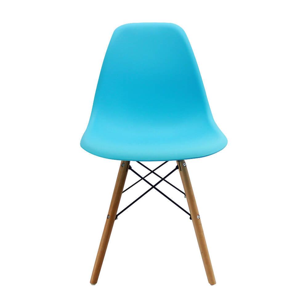 Kit por 2 sillas Eames Patas En Madera para comedor, sala, restaurante - Azul