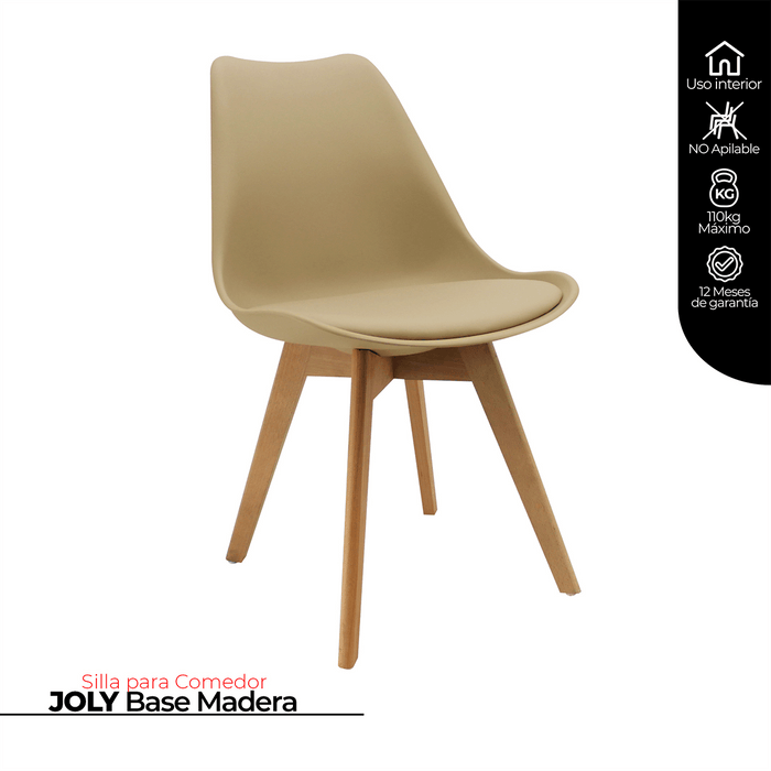 Kit Por 4 Silla Joly color beige