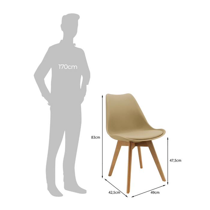 Kit Por 4 Silla Joly color beige