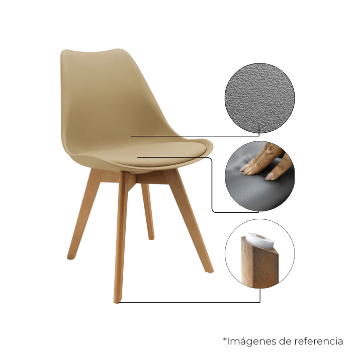 Kit Por 4 Silla Joly color beige