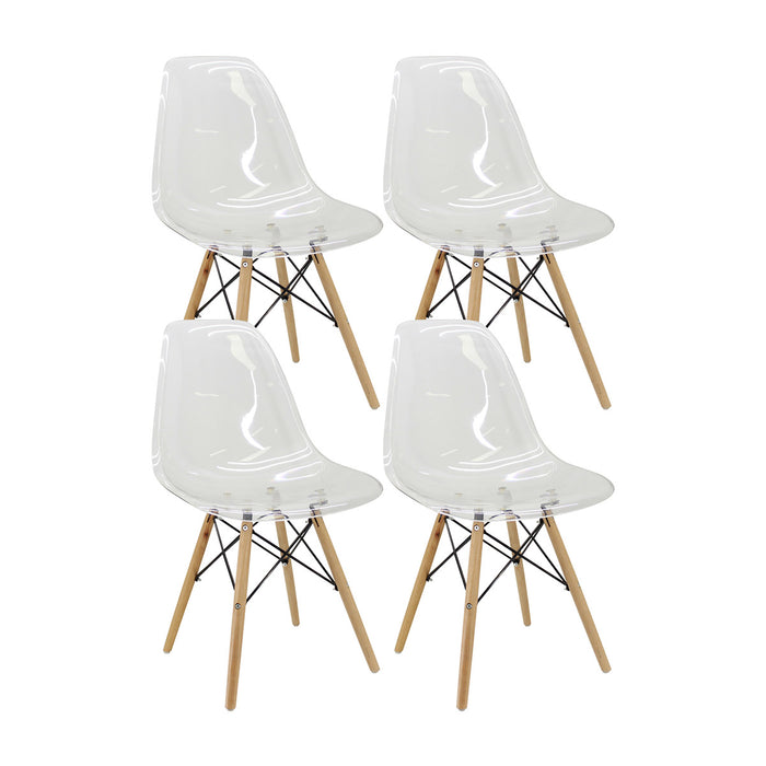 Kit por 4 Silla DKR PC color transparente