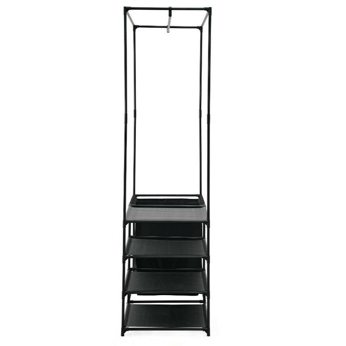 Clóset Organizador Lupont, Negro, de Tres Niveles y Dos Canastas para Ropa