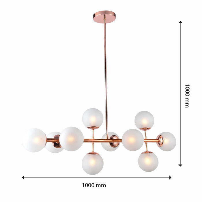 Lámpara Colgante Boadway, Cobre Vidrio Blanco