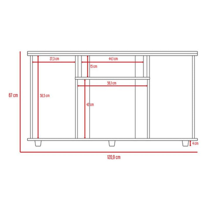 Mesa Para Tv Alpin, Wengue, con Espacio Para Televisor de Hasta 50 Pulgadas