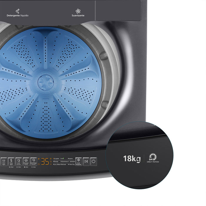 Lavadora Automática Direct Drive Propela 18 Kg Diamond Gray