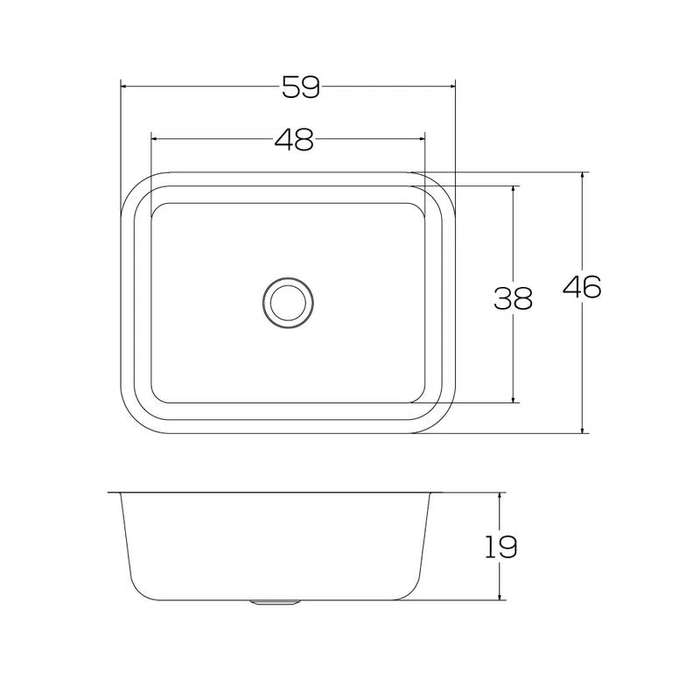 Lavaplatos de submontar o empotrar en acero inoxidable 59×46 cm marca Socoda
