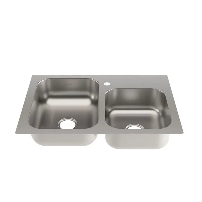 Lavaplatos doble de submontar o empotrar en acero inoxidable 84×56 cm marca Socoda