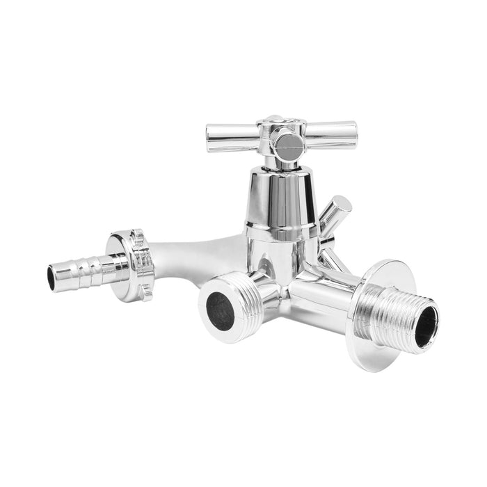 Llave doble salida entrada1/2" y salida 3/4" marca Boccherini