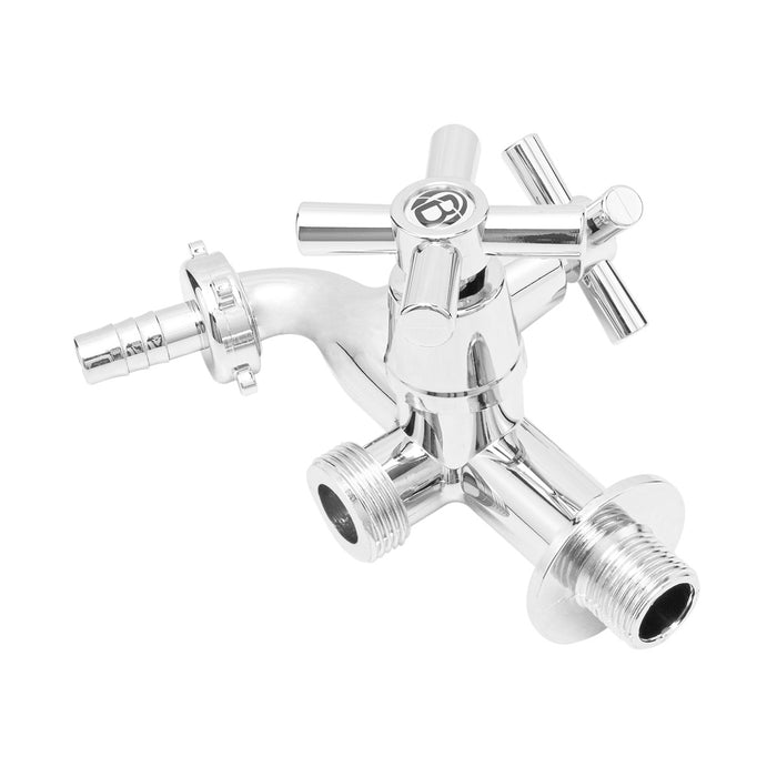 Llave doble salida entrada1/2" y salida 3/4" marca Boccherini