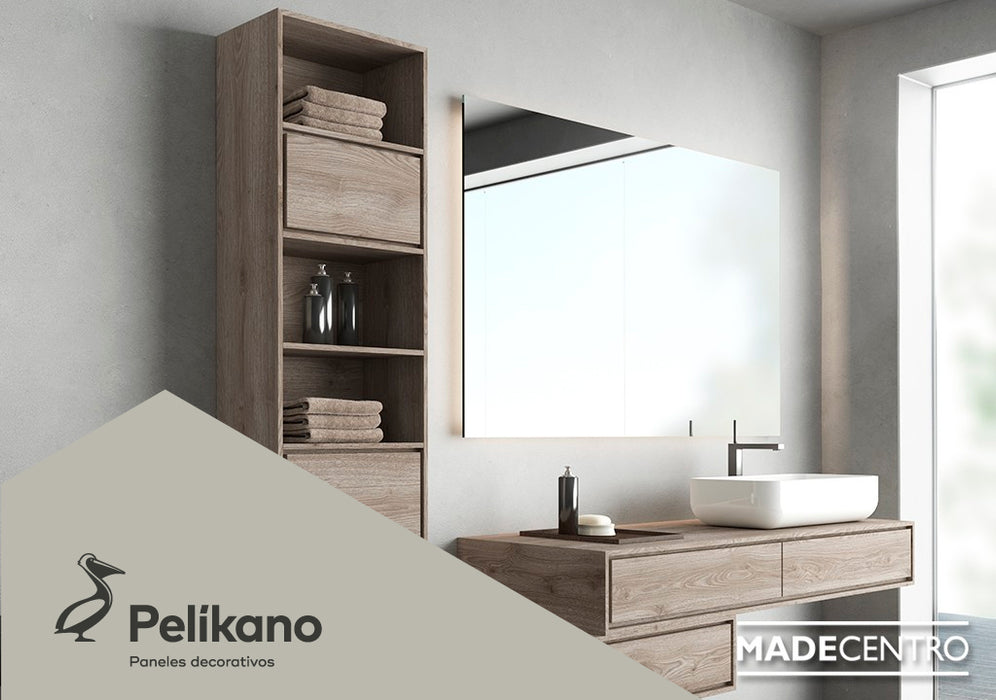 Tablero aglomerado melamina ceniza RH Pelíkano 18 mm