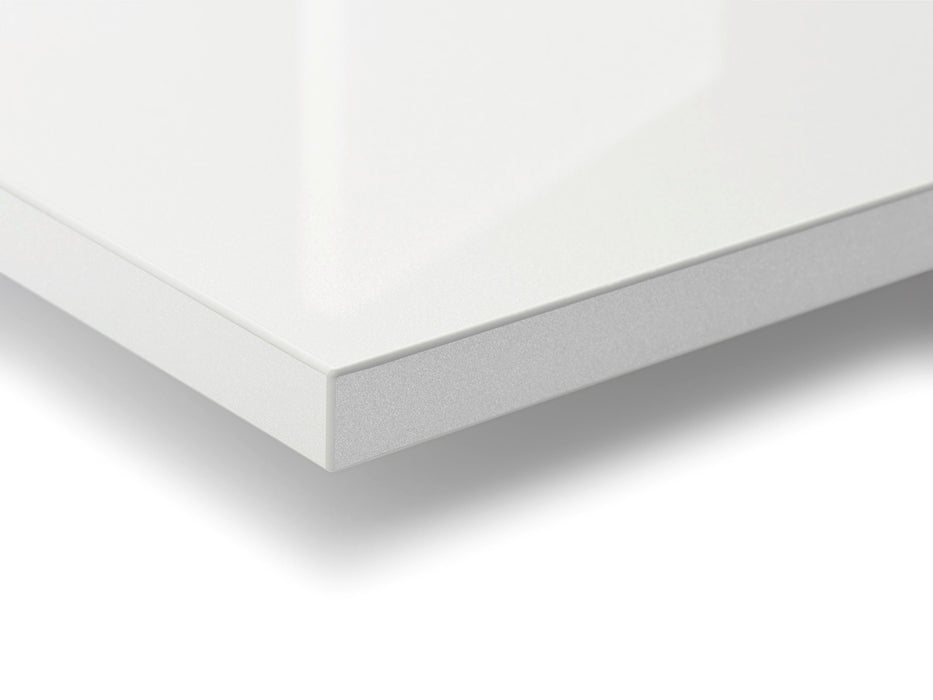 Canto semirigido alto brillo color blanco metalico