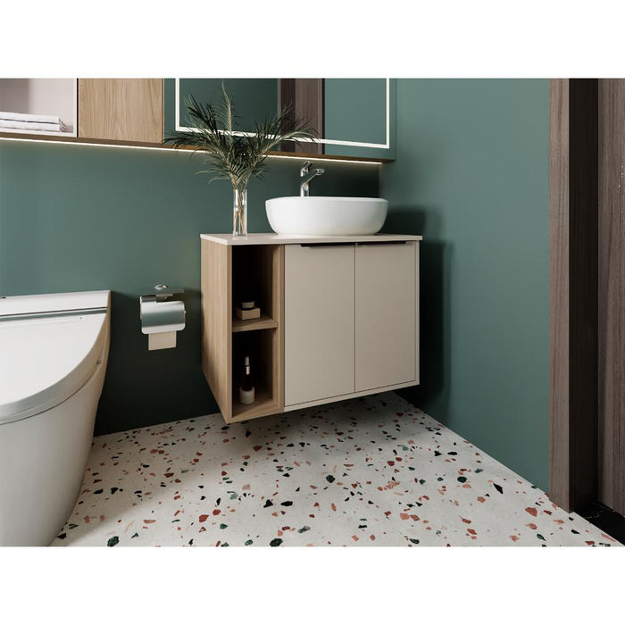 Mueble Para Lavamanos Suns, Capri y Fresno Europeo, Incluye Lavamanos en Porcelana Sanitaria