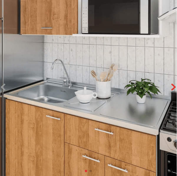 Mesón con lavaplatos en acero inoxidable 120×52 cm sin estufa marca Socoda