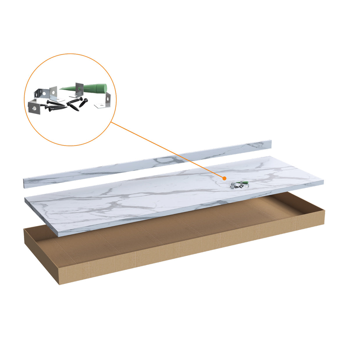 Kit mesón de cocina americano multiancho color staturio 1500x600x30 mm