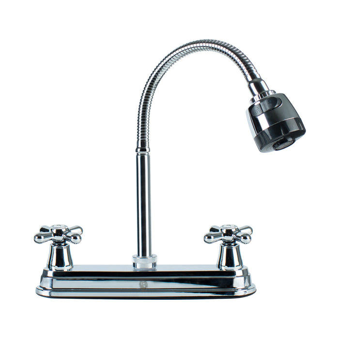 Mezclador lavaplatos de 8" doble salida de agua y cuello flexible marca Boccherini