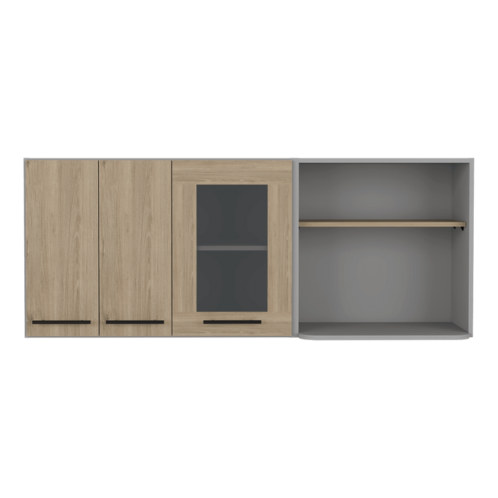 Gabinete Superior Kazan 150, Beige y Gris, Con Gran Capacidad De Almacenamiento