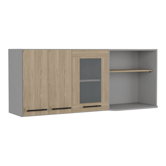 Gabinete Superior Kazan 150, Beige y Gris, Con Gran Capacidad De Almacenamiento