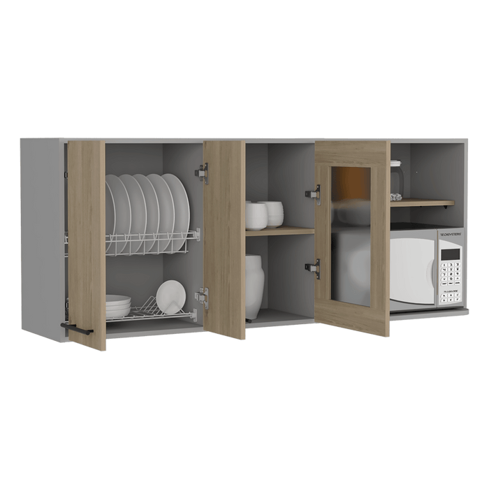 Gabinete Superior Kazan 150, Beige y Gris, Con Gran Capacidad De Almacenamiento