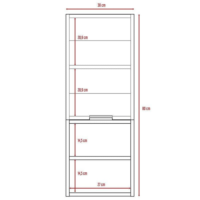 Gabinete de Baño Ciro, Beige, con Puerta y Cuantro Entrepaños