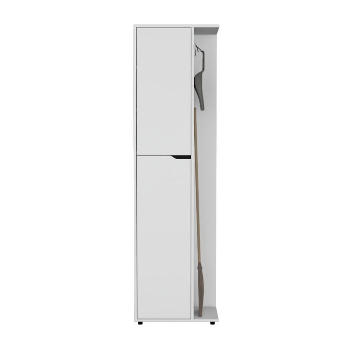 Mueble de Aseo Cruella, Blanco, Incluye Colgador Para Escobas