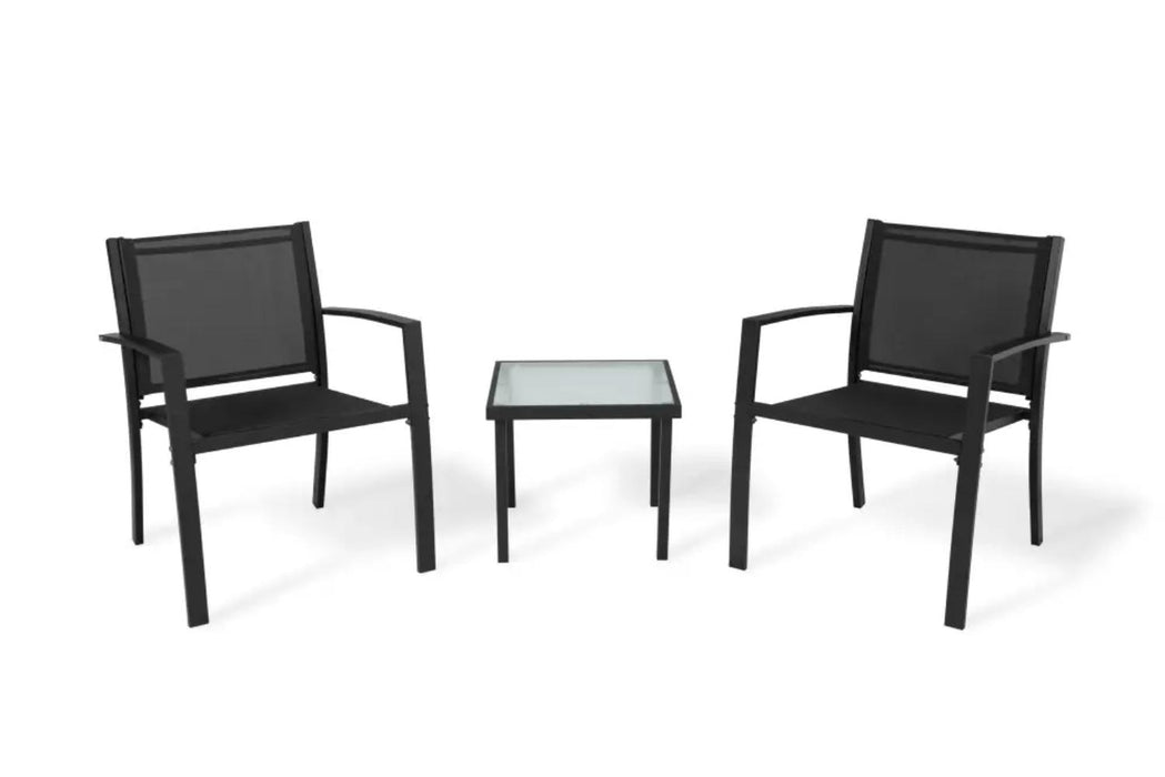 Sala de Exterior Sahara, Gris Oscuro, Dieño moderno incluye 2 sillas 1 Mesa Centro