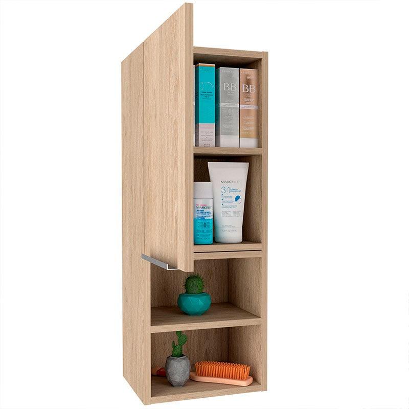 Gabinete de Baño Ciro, Beige, con Puerta y Cuantro Entrepaños - Madecentro