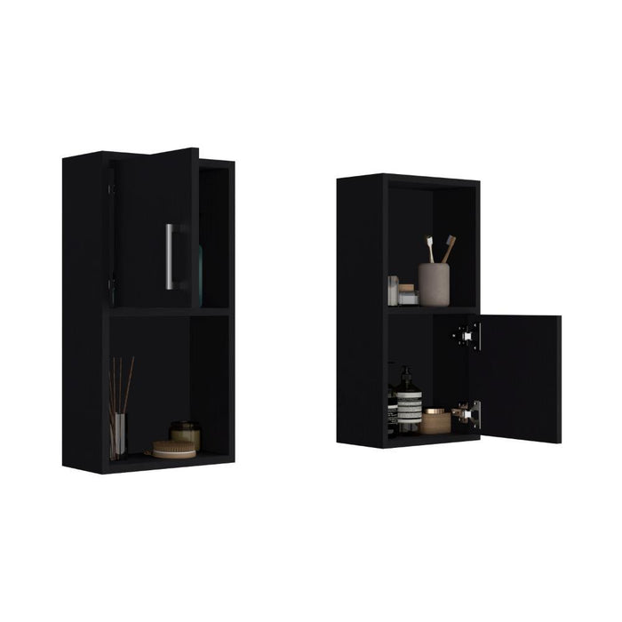 Gabinete de Baño Aqua 4, Wengue, Con Puerta Abatible X2