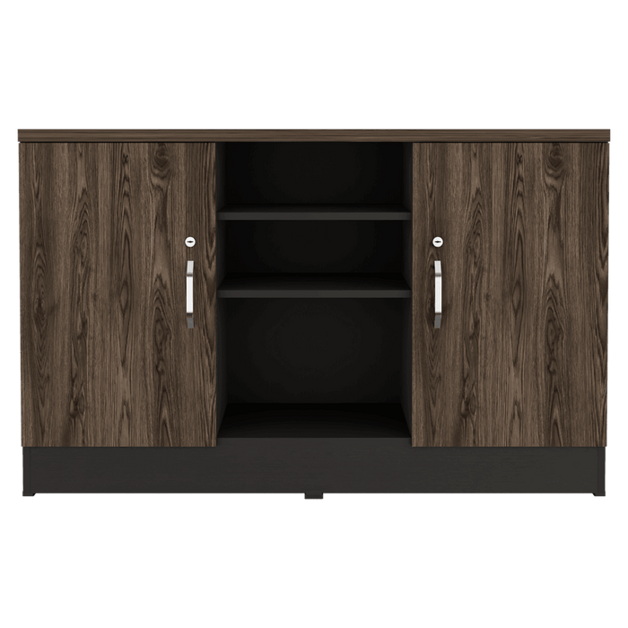 Mueble Auxiliar Recibidor Concept, Negro y Chocolate, Con Dos Puertas