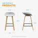 muebles comedores banco de bar alto misuri gris bonno rk470626 madecentro