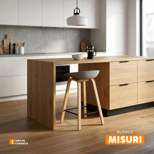 muebles comedores banco de bar alto misuri gris bonno rk470626 madecentro
