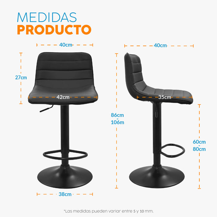 muebles comedores banco giratorio para bar negro patrick bonno rs424132 madecentro