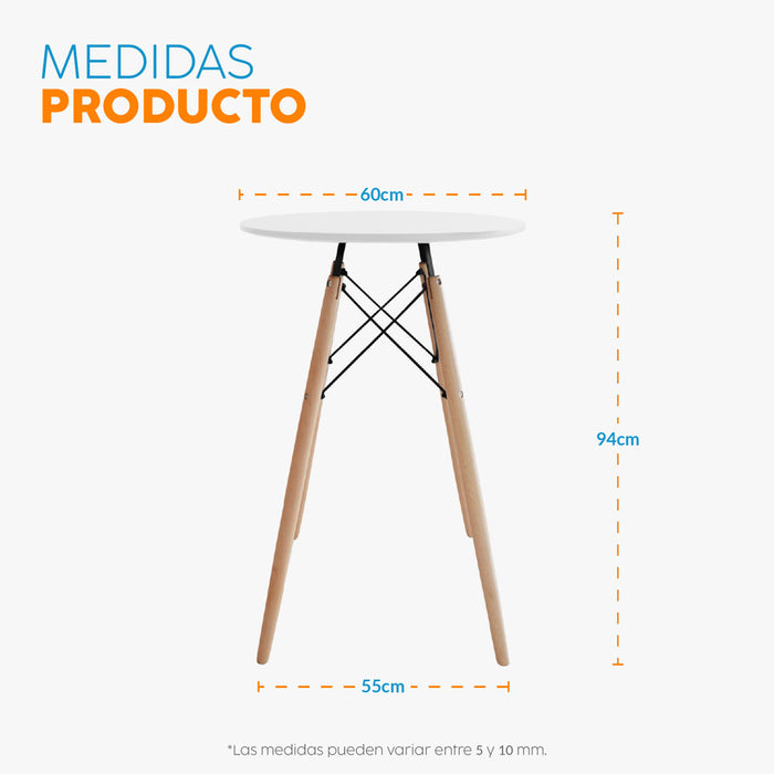 muebles comedores mesa redonda eames 60cm blanco bonno rs440222 madecentro