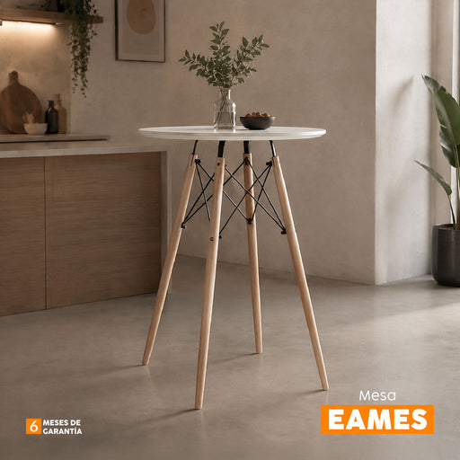 muebles comedores mesa redonda eames 60cm blanco bonno rs440222 madecentro