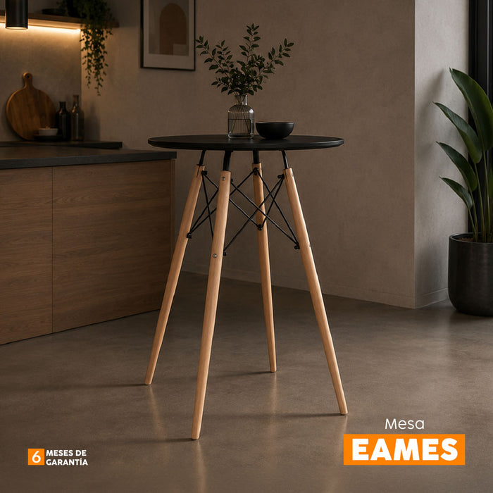 muebles comedores mesa redonda eames 60cm negro bonno rs440220 madecentro