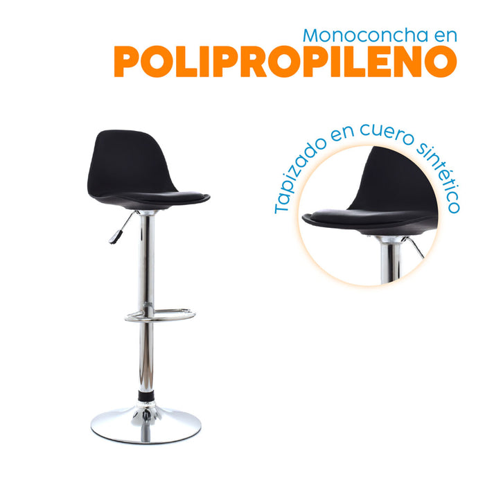 muebles comedores set x2 banco bar giratorio negro boat bonno rkj100220 madecentro
