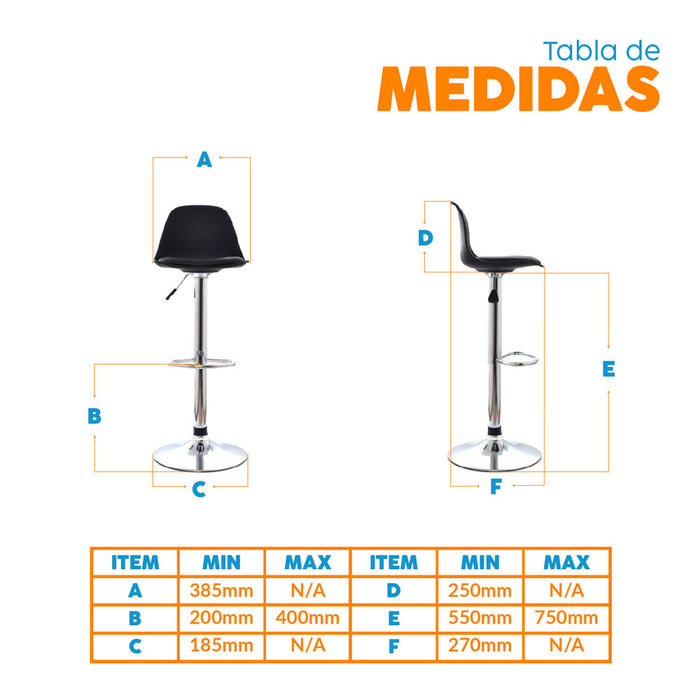 muebles comedores set x2 banco bar giratorio negro boat bonno rkj100220 madecentro