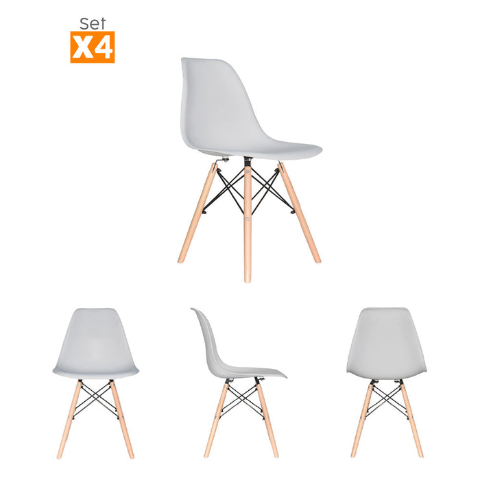 muebles comedores set x4 sillas comedor eames gris be bonno rkj100210 mp madecentro