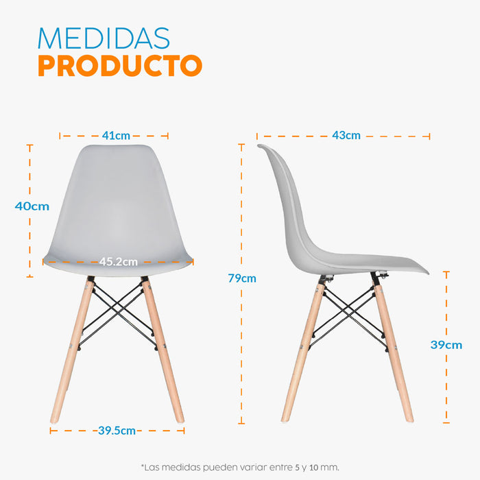 muebles comedores set x4 sillas comedor eames gris be bonno rkj100210 mp madecentro
